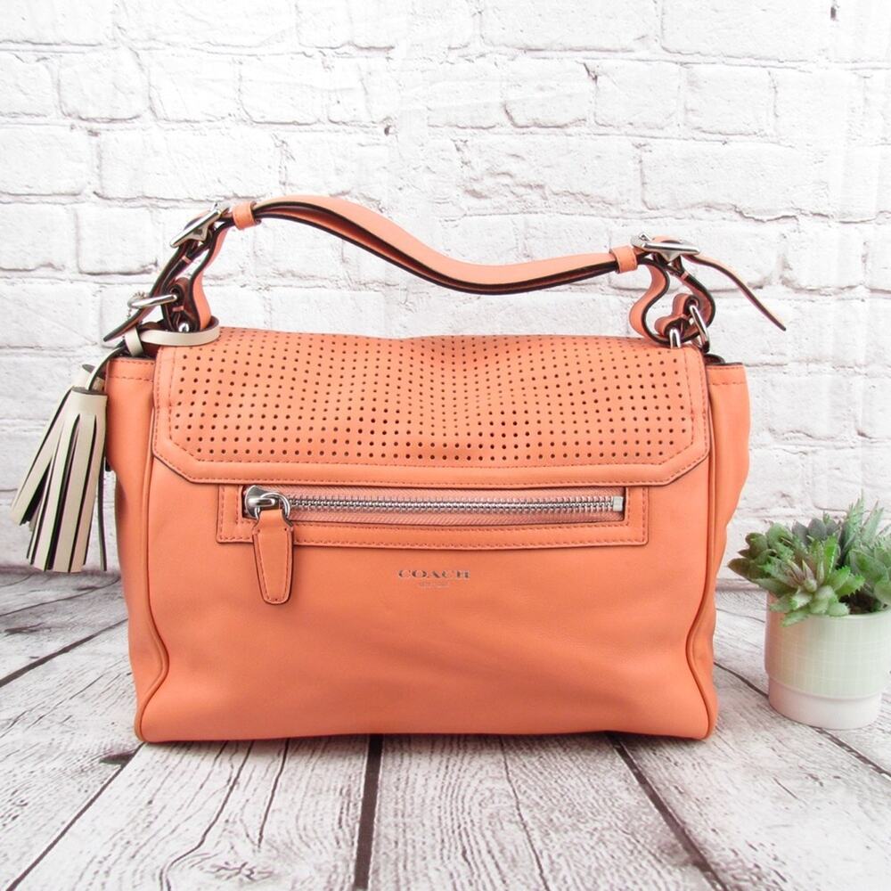 Coach Perforated Leather Romy Top Handle/ Shoulder Bag - Picture 2 of 10